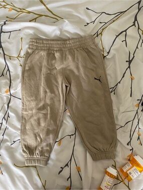 Puma Kids Beige Tan Fleece Joggers